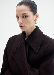 Double Faced Wool Peacoat - Brown - CO Collections